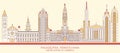 Cartoon Skyline panorama of Philadelphia, Pennsylvania, United States Royalty Free Stock Photo
