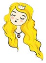 Cartoon of a sleeping blonde princesse vector illustration