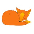 Cartoon sleeping fox Royalty Free Stock Photo
