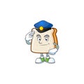 A cartoon of slice of bread dressed as a Police officer