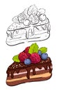 Cartoon slice of cake.