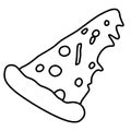 cartoon slice of Pizza isolated