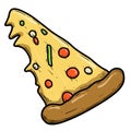 cartoon slice of Pizza isolated