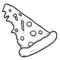 cartoon slice of Pizza isolated