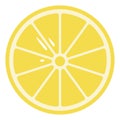 Cartoon sliced yellow lemon vector or color illustration