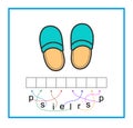 Cartoon slippers vector. Puzzle game. Vector illustration for kids education.