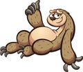 Cartoon sloth lying down