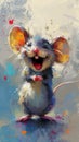 cartoon small mouse laughingly in bright colors 3