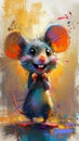 cartoon small mouse laughingly in bright colors 5