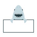 Cartoon smile shark with open mouth