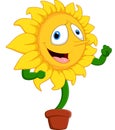 Cartoon smile sunflower