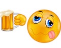 Cartoon Smiley emoticon holding beer