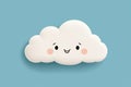 Cartoon smiley face cloud background material,Generative AI Royalty Free Stock Photo