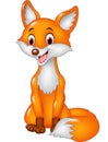 Cartoon smiley fox sitting