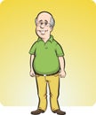 Cartoon smiling bald man