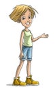 Cartoon blonde cheerful girl character vector Royalty Free Stock Photo