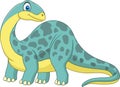 Cartoon smiling brontosaurus
