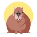 Cartoon smiling Capybara