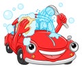 Cartoon smiling car washes