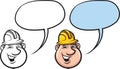 Cartoon smiling construction worker face