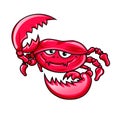 Cartoon smiling crab. isolated Royalty Free Stock Photo