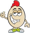 Cartoon smiling egg giving a thumbs up. Royalty Free Stock Photo