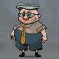 Cartoon smiling elderly man with glasses and a cap