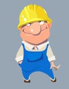 Cartoon smiling man worker in helmet Royalty Free Stock Photo