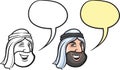 Cartoon smiling middle east face