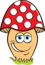 Cartoon smiling mushroom.