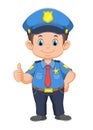 Cartoon smiling officer policeman standing