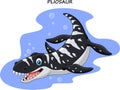 Cartoon smiling pliosaur