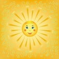 Cartoon smiling sun