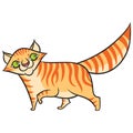 Cartoon smiling tabby cat Royalty Free Stock Photo