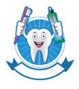 Cartoon Smiling tooth banner