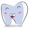 Cartoon of a smiling tooth vector illustration Royalty Free Stock Photo