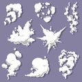 Cartoon Smoke and Cloud Effect Vector Set Explosion and Steam Illustration Royalty Free Stock Photo
