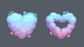 Cartoon smoke heart icons.