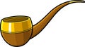 Cartoon Smoke Old Wooden Pipe