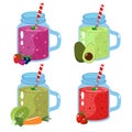 Cartoon smoothies.Organic fruit smoothie