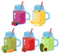 Cartoon smoothies.Organic fruit smoothie