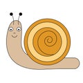 Cartoon snail character. Vector illustration, design element