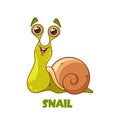 Cartoon Snail Character. Vibrant With Large, Colorful Shell, Expressive, Big Eyes, A Cute, Smiling Face