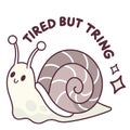 A cartoon snail is tired but tring Royalty Free Stock Photo