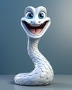 a cartoon snake with big eyes and a smile on its face. generative ai