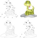 Cartoon snake. Coloring book and dot to dot game for kids Royalty Free Stock Photo