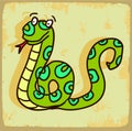 Cartoon snake illustration , vector icon