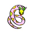 Cartoon snake. Kids funny endless vector. Illustration textile print