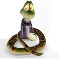 Cartoon snake with scarf Royalty Free Stock Photo