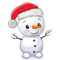 Cartoon Snowman isolated on a white background Royalty Free Stock Photo